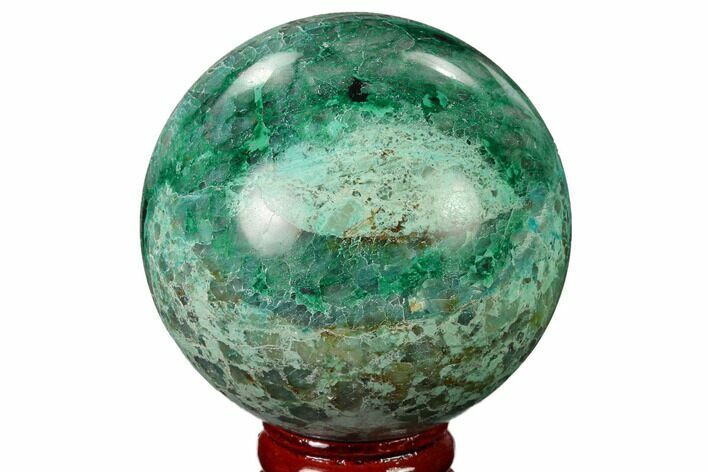 Polished Chrysocolla and Malachite Sphere - Bagdad Mine, Arizona #167664